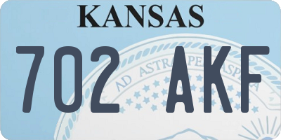 KS license plate 702AKF
