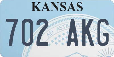 KS license plate 702AKG