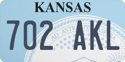KS license plate 702AKL
