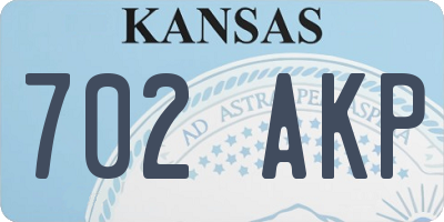 KS license plate 702AKP