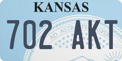 KS license plate 702AKT