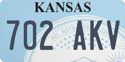 KS license plate 702AKV