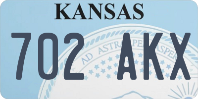 KS license plate 702AKX