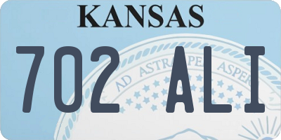 KS license plate 702ALI