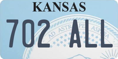 KS license plate 702ALL