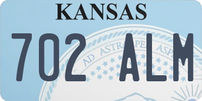 KS license plate 702ALM