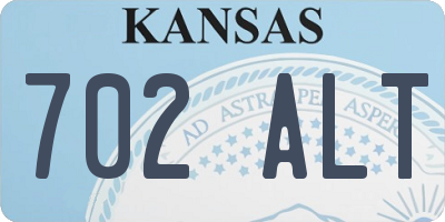 KS license plate 702ALT