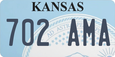 KS license plate 702AMA