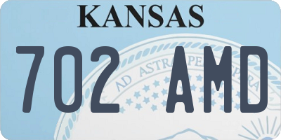 KS license plate 702AMD