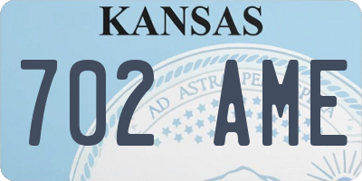 KS license plate 702AME