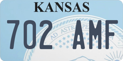 KS license plate 702AMF