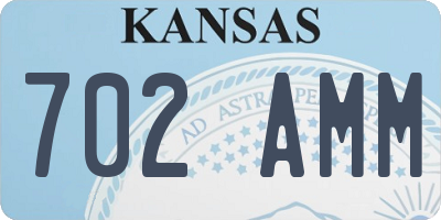 KS license plate 702AMM