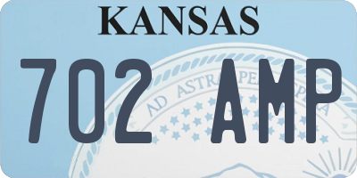 KS license plate 702AMP