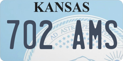 KS license plate 702AMS