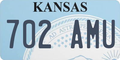 KS license plate 702AMU