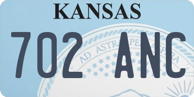 KS license plate 702ANC