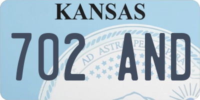 KS license plate 702AND