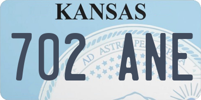 KS license plate 702ANE