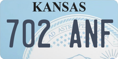 KS license plate 702ANF