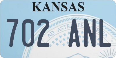 KS license plate 702ANL
