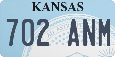 KS license plate 702ANM