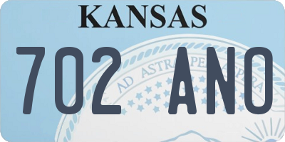 KS license plate 702ANO