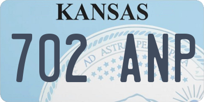 KS license plate 702ANP