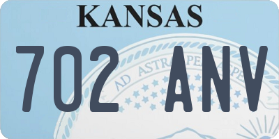 KS license plate 702ANV