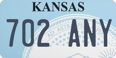 KS license plate 702ANY