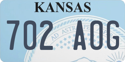 KS license plate 702AOG