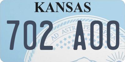 KS license plate 702AOO