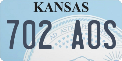 KS license plate 702AOS
