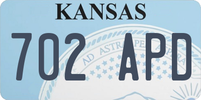 KS license plate 702APD