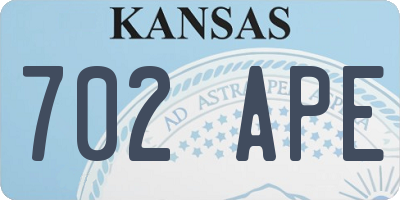 KS license plate 702APE