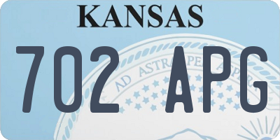 KS license plate 702APG