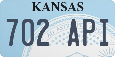 KS license plate 702API