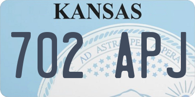 KS license plate 702APJ