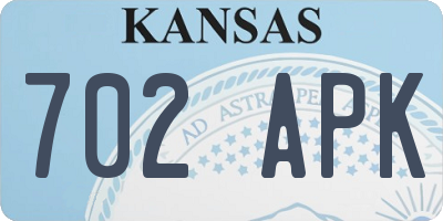 KS license plate 702APK