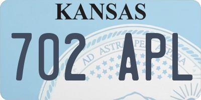 KS license plate 702APL