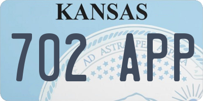 KS license plate 702APP