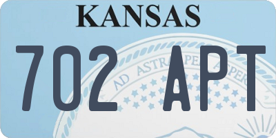 KS license plate 702APT