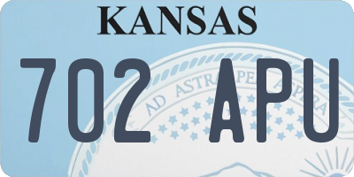 KS license plate 702APU