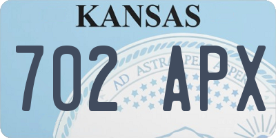 KS license plate 702APX