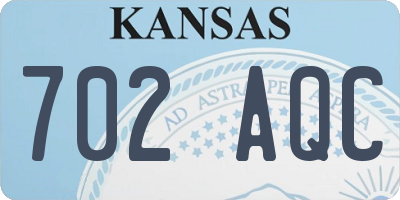 KS license plate 702AQC