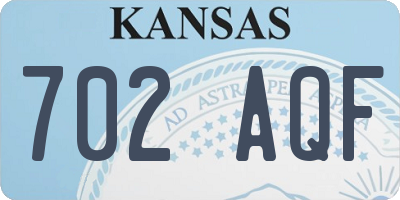 KS license plate 702AQF