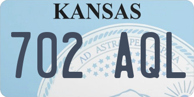 KS license plate 702AQL