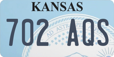 KS license plate 702AQS