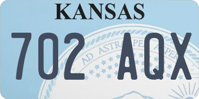 KS license plate 702AQX