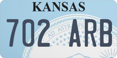 KS license plate 702ARB