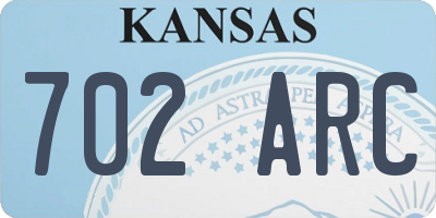 KS license plate 702ARC